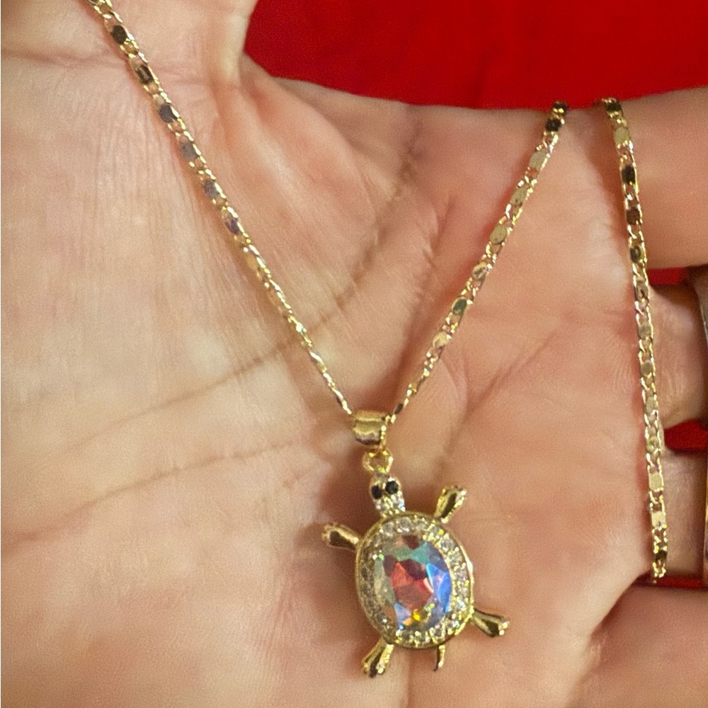 Gold Turtle Pendant Necklace